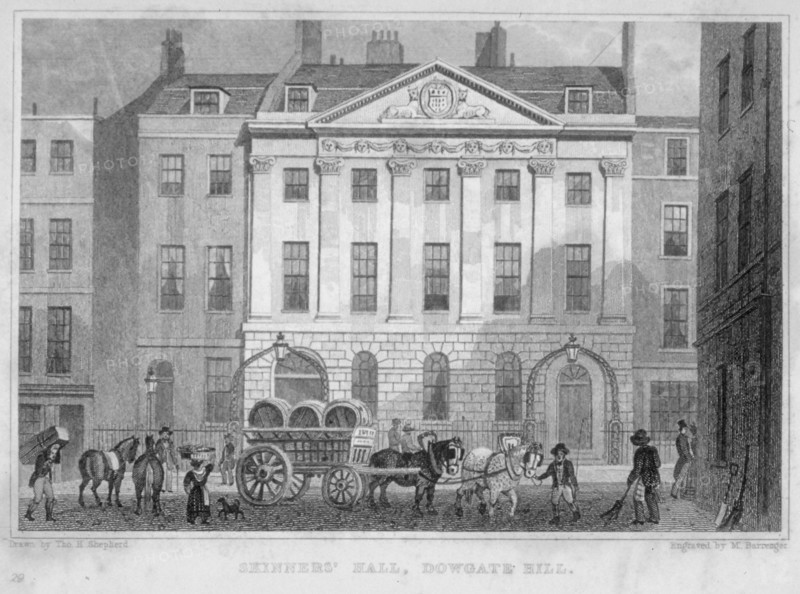 Skinners' Hall, City of London, 1830. Artist: MS Barenger