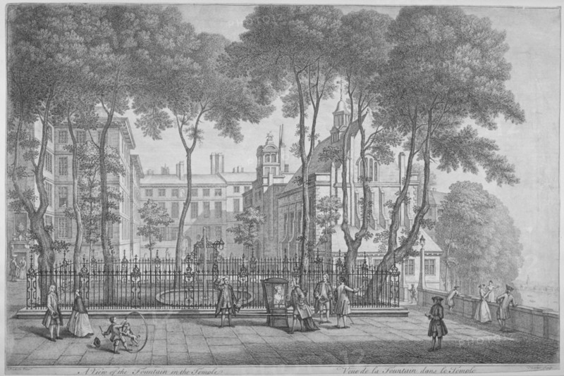 View of Fountain Court, Middle Temple, City of London, 1752. Artist: Henry Fletcher