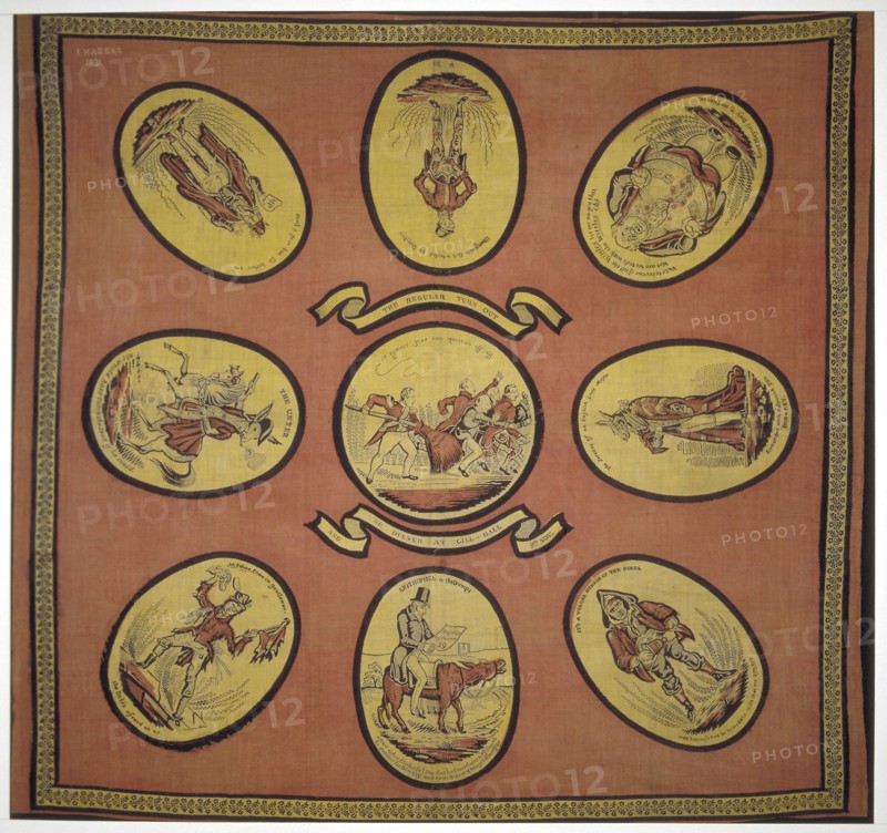 Handkerchief commemorating several events in the mayoralty of Alderman Sir John Key, 1831. Artist: Anon