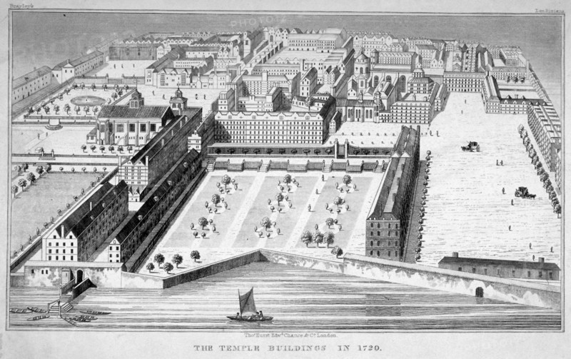 Inner and Middle Temple, City of London, 1720. Artist: Anon