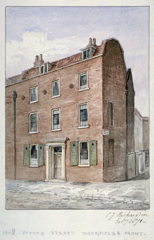 View of no 8 White Street, Moorfields, City of London, 1871. Artist: Charles James Richardson