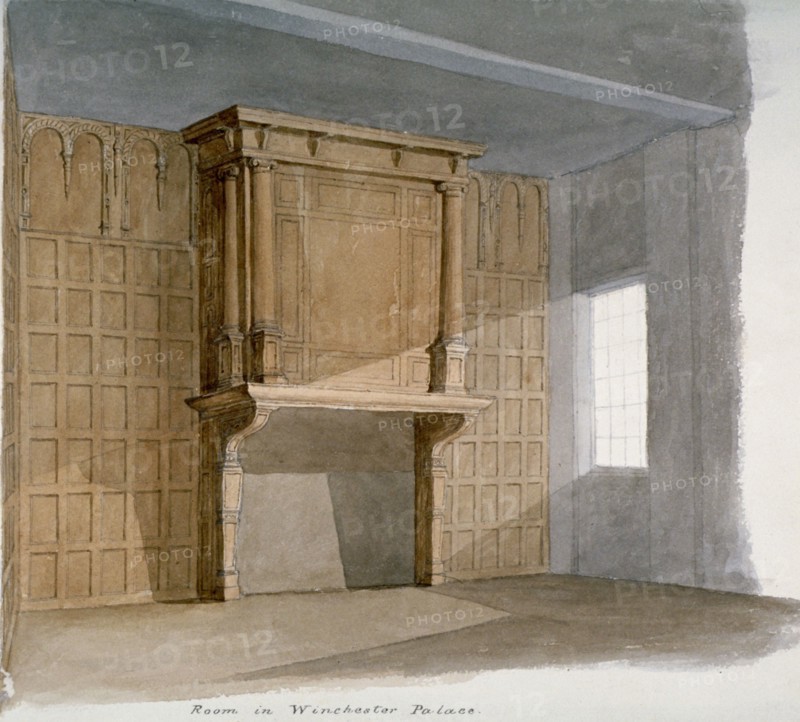 Interior of a room in Winchester House, Winchester Place, London, c1830. Artist: Anon
