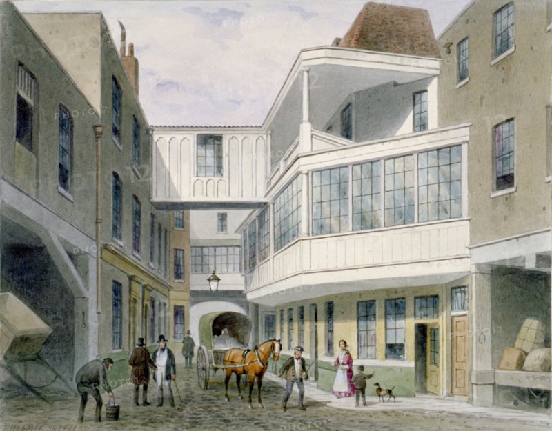 View of the Cross Keys Tavern, Wood Street, City of London, c1850. Artist: Thomas Hosmer Shepherd