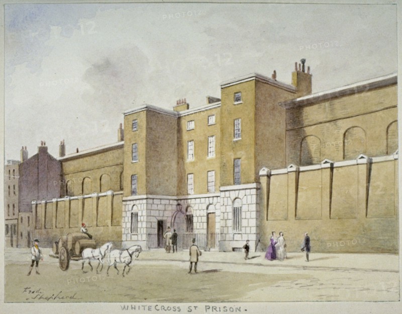 View of Whitecross Street Prison for debtors, London, c1840. Artist: Frederick Napoleon Shepherd
