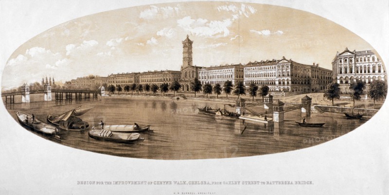 Cheyne Walk, Chelsea, London, c1846. Artist: Anon