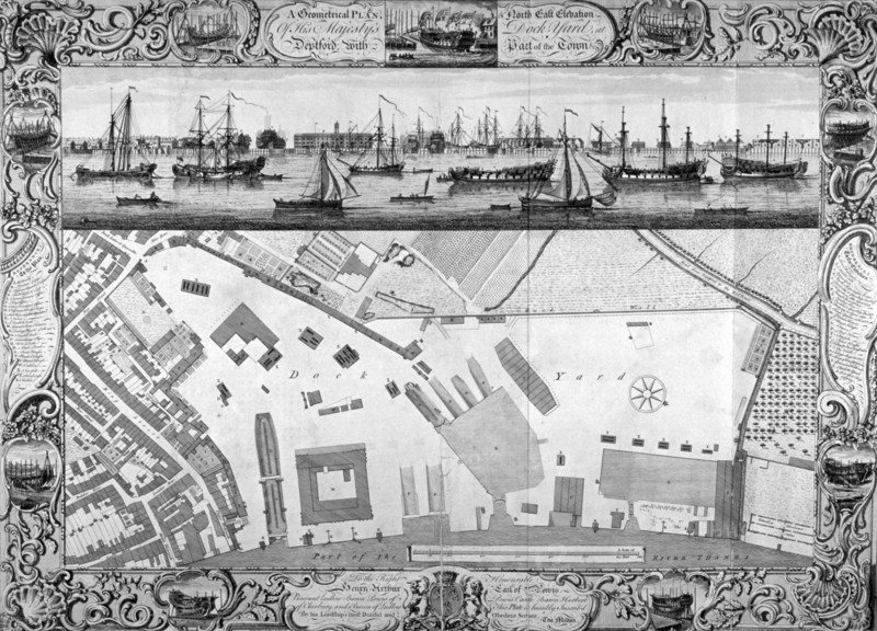 Deptford Docks, London, 1753. Artist: Pierre-Charles Canot