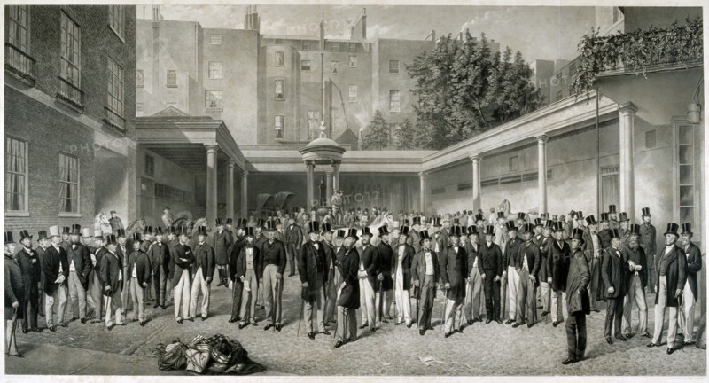 Tattersall's Horse Sale Yard at Hyde Park Corner, London, pre 1865 (1870). Artist: Charles Mottram