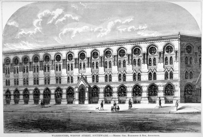 Barrow and Brother's leather Warehouse in Weston Street, Bermondsey, London, 1875. Artist: Anon