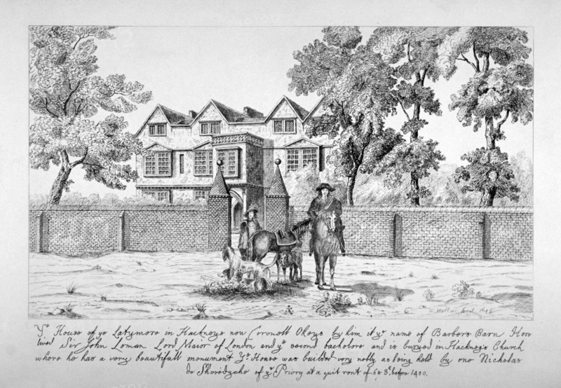 View of a building known as Barber's Barn, Mare Street, Hackney, London, c1854. Artist: Anon