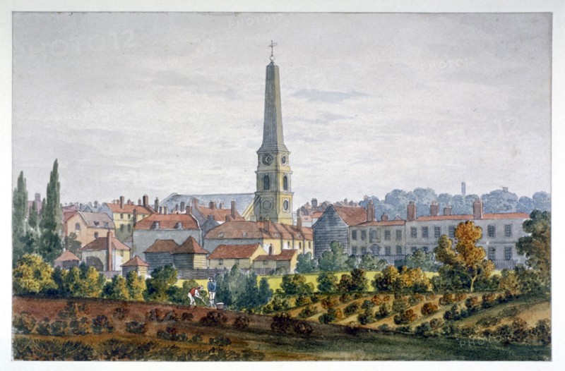 St Luke's Church, Old Street, Finsbury, London, c1810. Artist: Anon