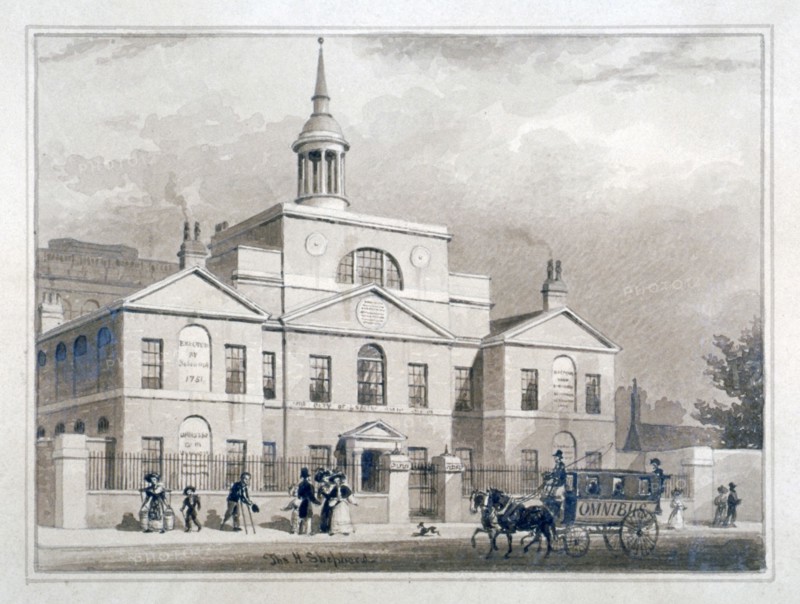 City of London Lying-In Hospital, City Road, Finsbury, London, c1827. Artist: Thomas Hosmer Shepherd