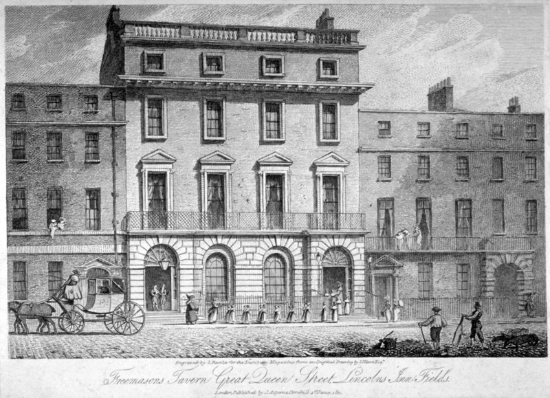 Freemasons' Tavern, Great Queen Street, Holborn, London, 1811. Artist: Samuel Rawle