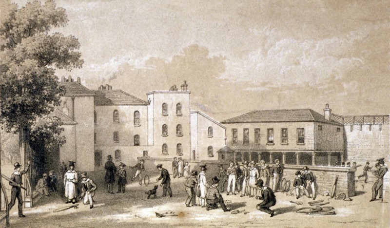 View of the playground of Burlington House and School, Fulham, London, c1825. Artist: Anon