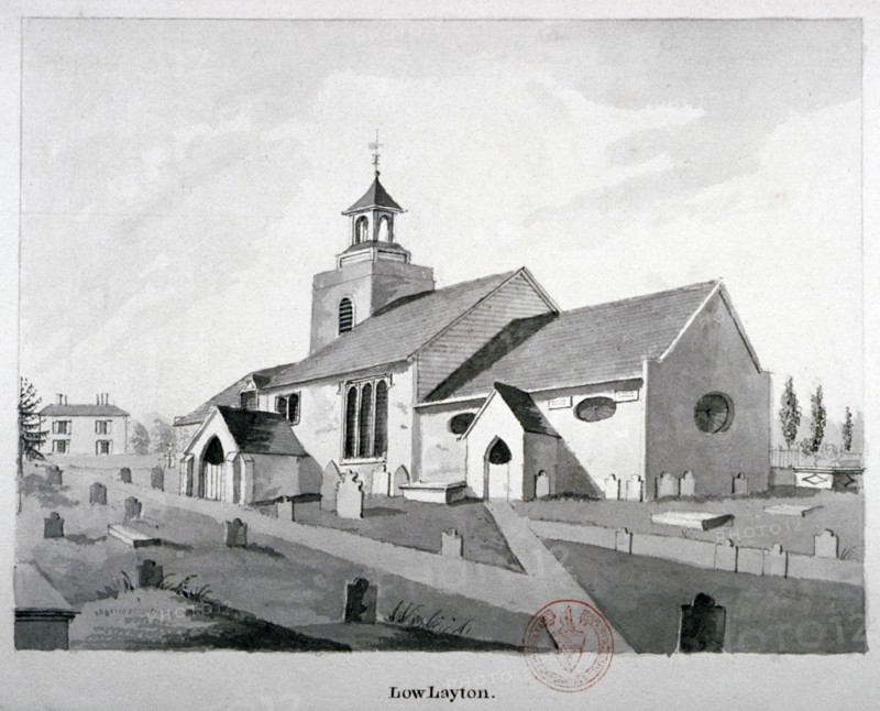 Church of St Mary the Virgin, Leyton, Waltham Forest, London, c1800. Artist: Anon