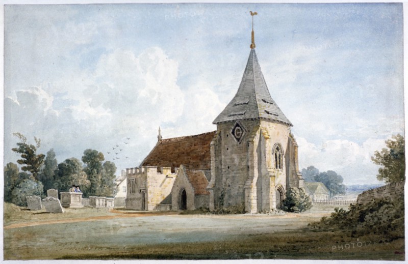 Thirnham Church, near Maidstone, Kent', 19th century. Artist: James Duffield Harding