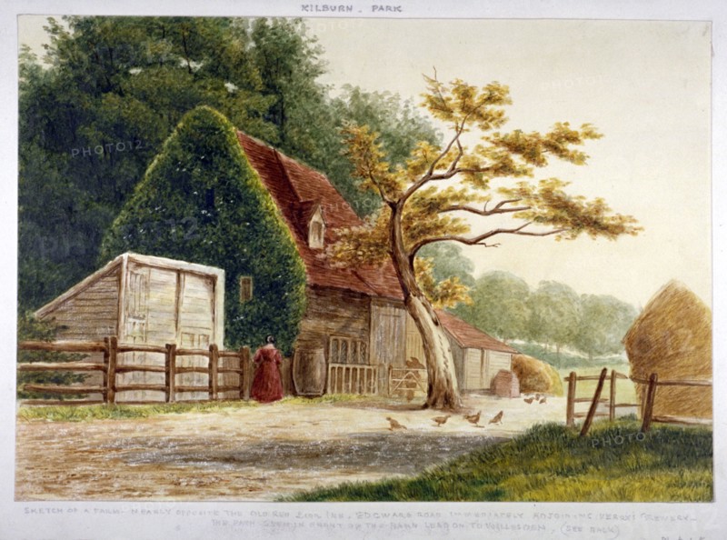 Farm in Kilburn Park, Edgware Road, Paddington, London, c1865. Artist: Anon