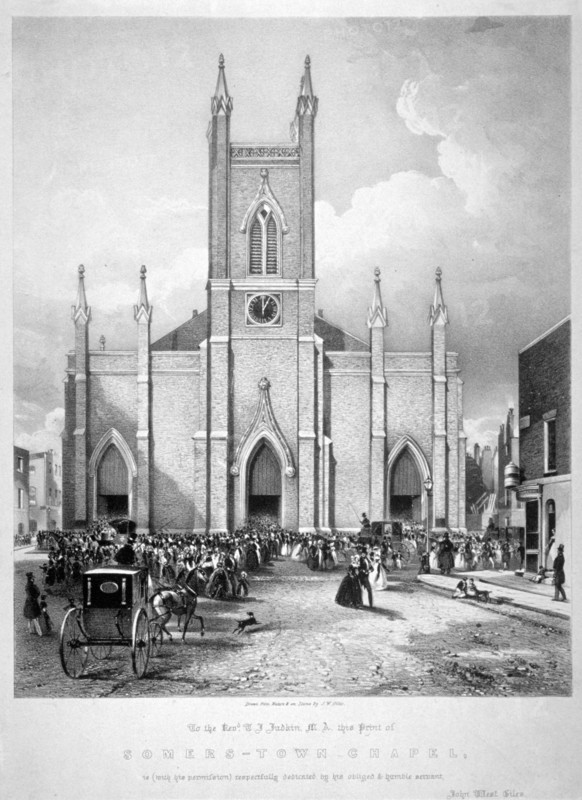 St Mary's Chapel, Eversholt Street, St Pancras, London, c1835. Artist: John West Giles
