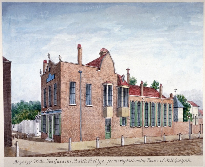 Bagnigge Wells tea gardens, Battle Bridge, London, c1800. Artist: Anon