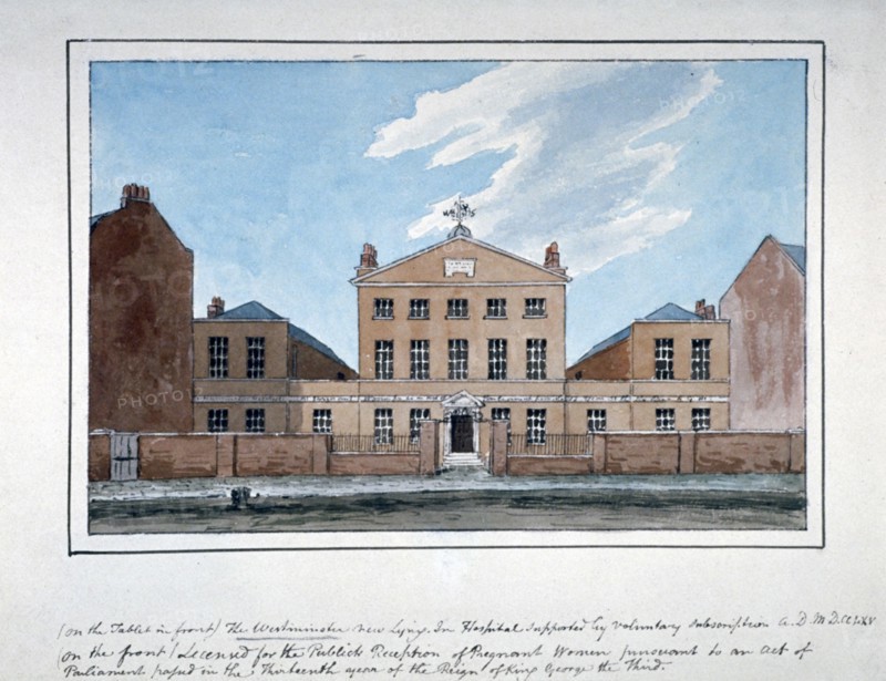 The Westminster Lying-in Hospital, Westminster Bridge Road, Lambeth, London, 1765. Artist: Anon