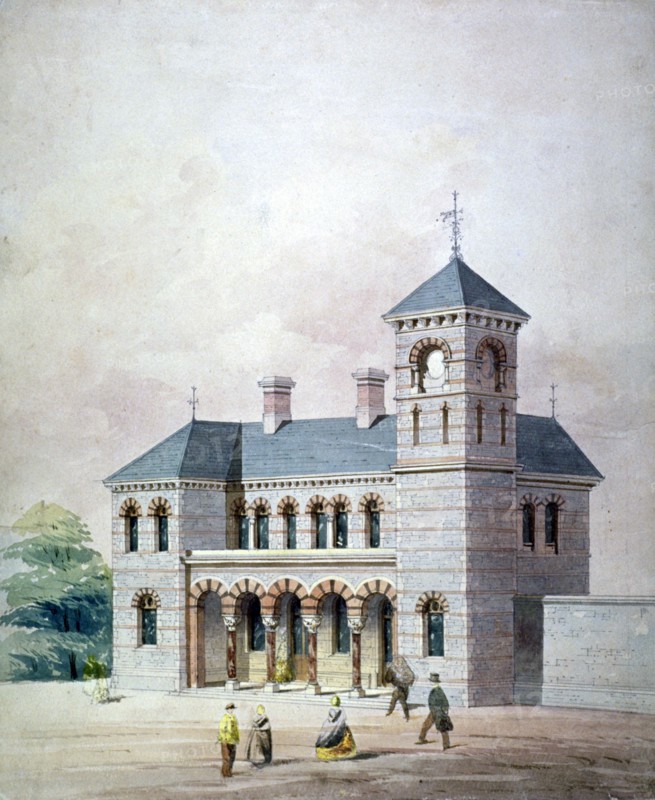 Proposed design for Forest Hill Station, Lewisham, London, 1851. Artist: Anon