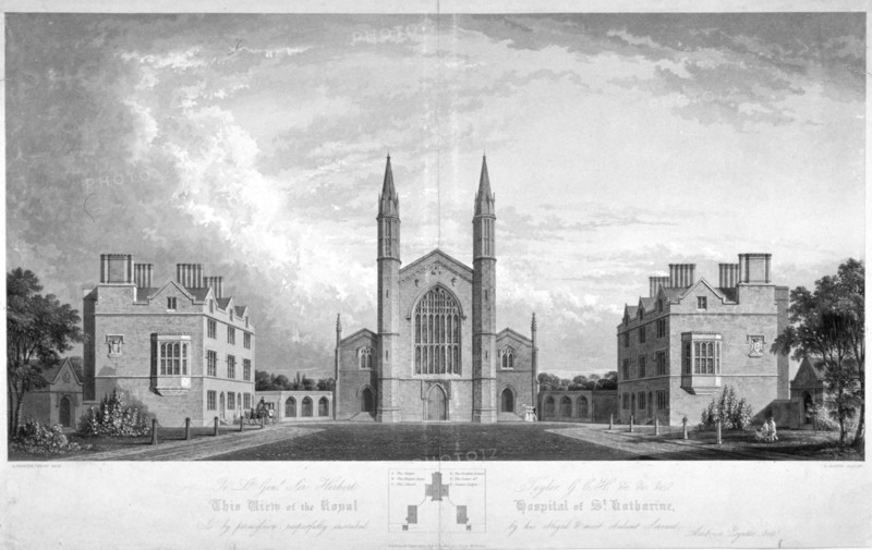 St Katherine's Hospital, Regent's Park, London, 1827. Artist: G Reeve