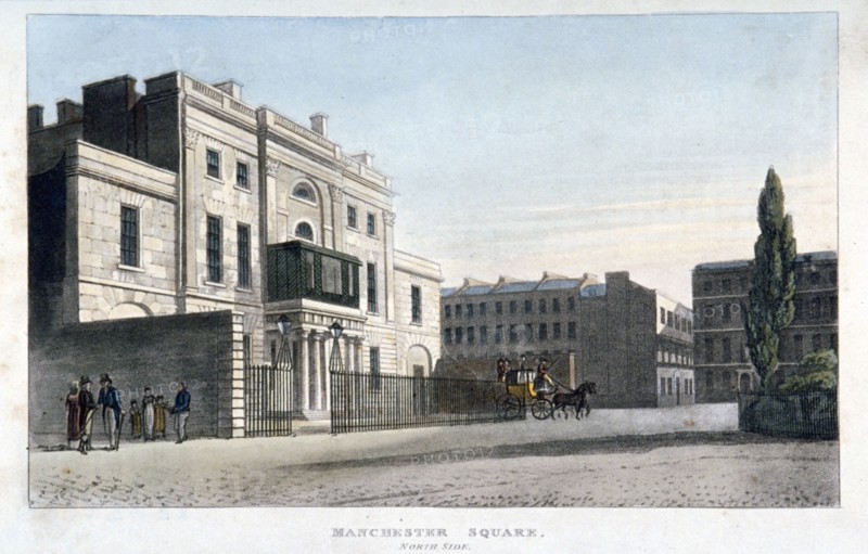 View of the north side of Manchester Square, Marlebone, London, 1813. Artist: Anon