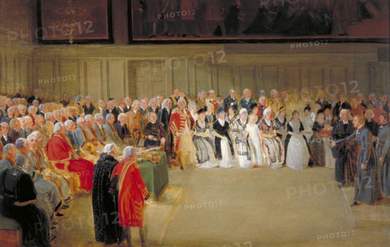 'Christ's Hospital, St Matthew's Day, 1798'. Artist: Thomas Stothard