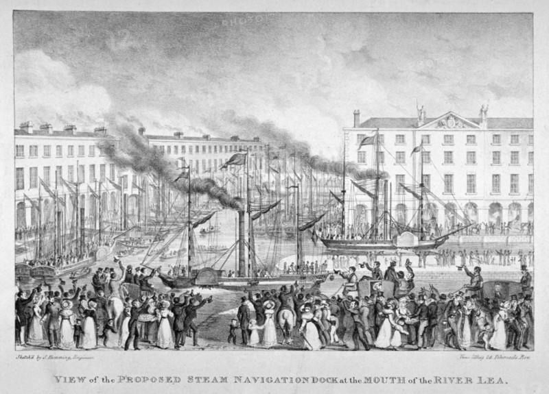 East India Dock, Poplar, London, c1835. Artist: Vear