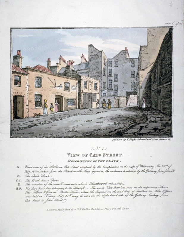 Cato Street, Marylebone, London, 1820. Artist: F Moser