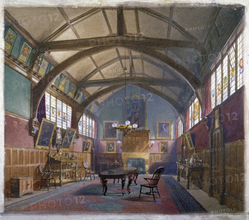 Interior of Barnard's Inn, London, 1885. Artist: John Crowther