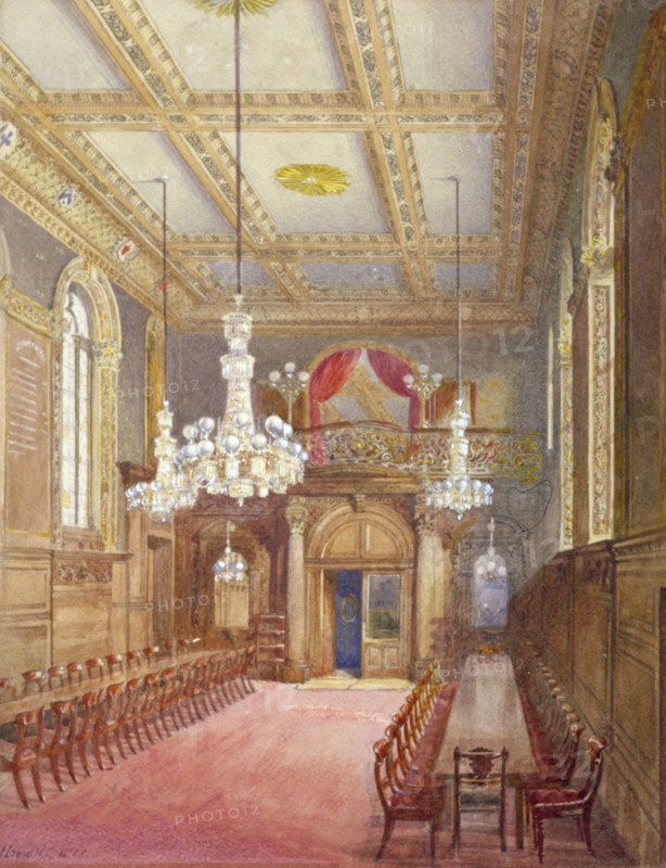 Interior of the Vintners' Hall, Upper Thames Street, London, 1888. Artist: John Crowther
