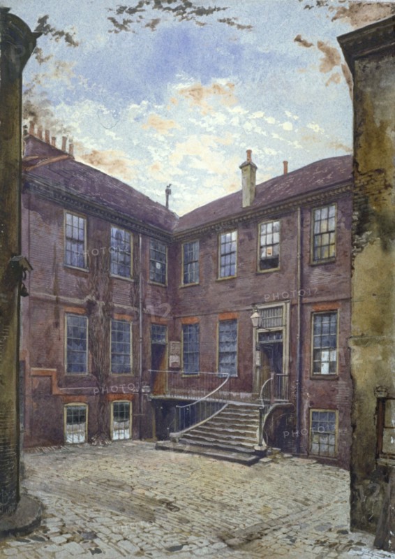 View of an old house in Great Winchester Street, City of London, 1880. Artist: John Crowther
