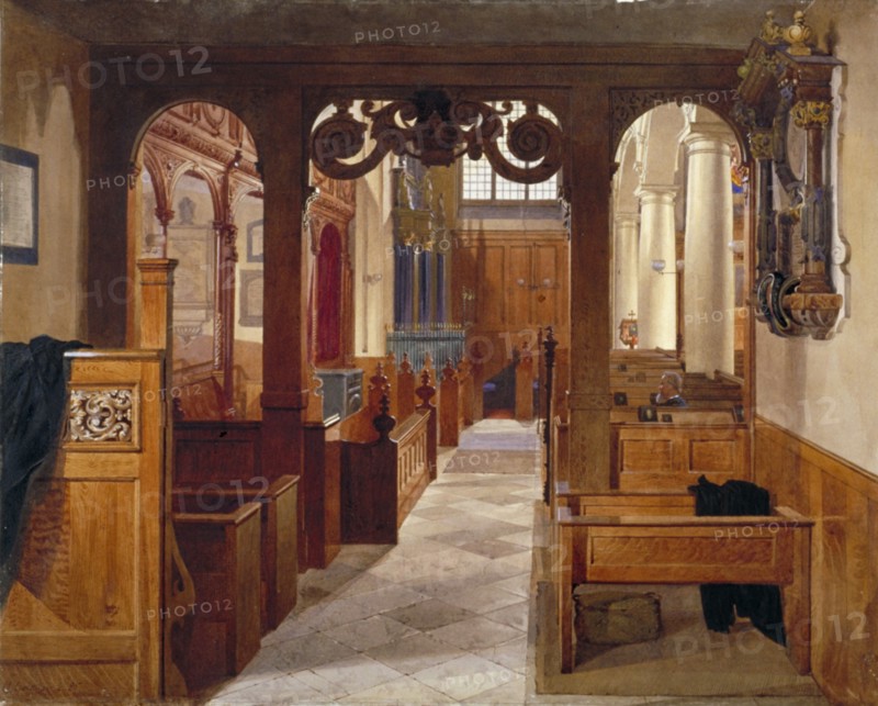 Interior of Charterhouse Chapel, London, 1885. Artist: John Crowther