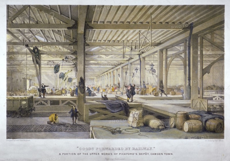 'Goods forwarded by railway', 19th century. Artist: Thomas Allom