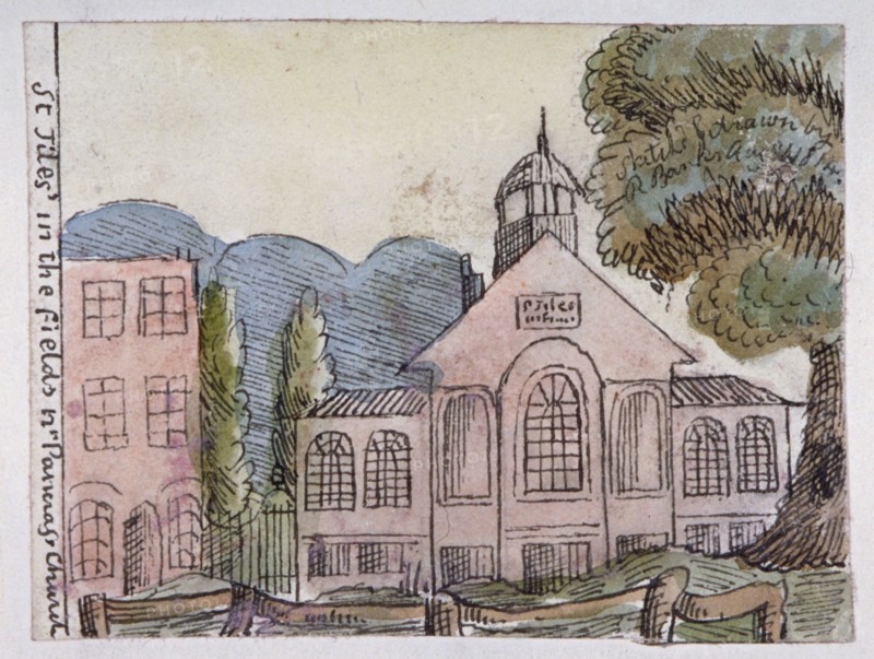 Church of St Giles in the Fields, St Pancras, London, 1814. Artist: Robert Banks