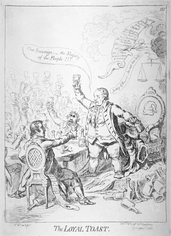 The loyal toast', 1798. Artist: James Gillray