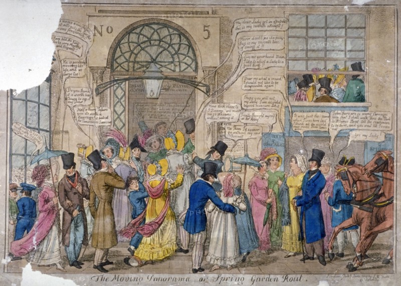 The moving panorama, or Spring Garden rout...', 1823. Artist: Anon