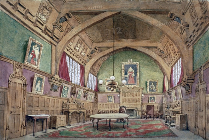 Interior view of the hall in Barnard's Inn, London, c1875. Artist: John Phillipps Emslie