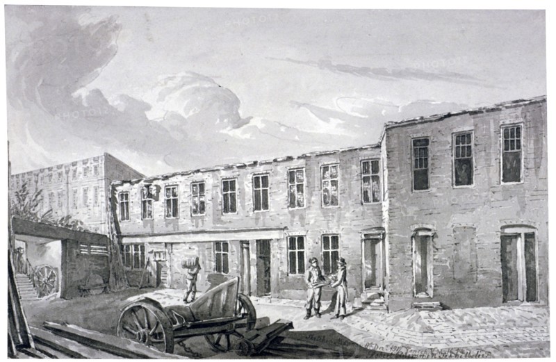 View of Ludgate Prison in ruins, Bishopsgate, City of London, 1817. Artist: Robert Blemmell Schnebbelie