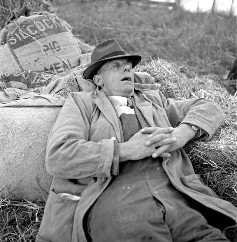 Man asleep, Royal Agricultural Show, Newcastle upon Tyne , c1946-c1959