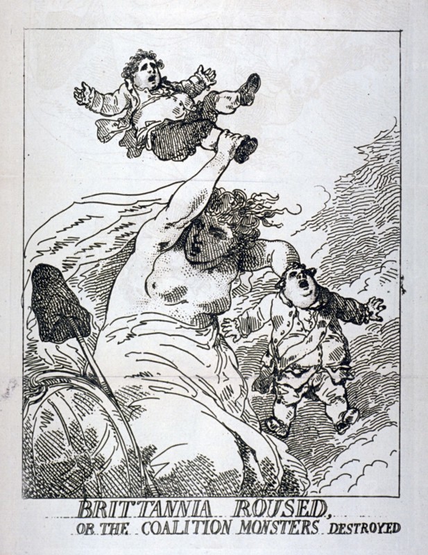 'Brittannia roused or the Coalition Monsters Destroyed', 1784. Artist: Thomas Rowlandson