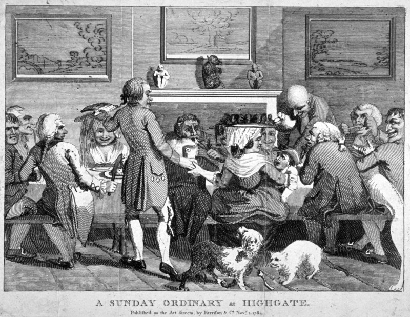 'A Sunday ordinary at Highgate', 1784. Artist: Anon