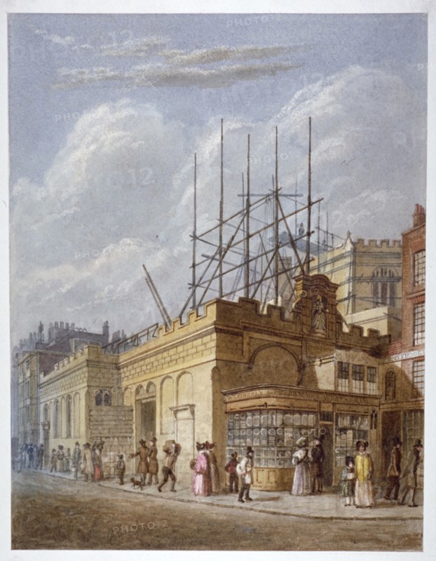 Demolition of the Church of St Dunstan in the West, Fleet Street, City of London, c1830. Artist: Anon