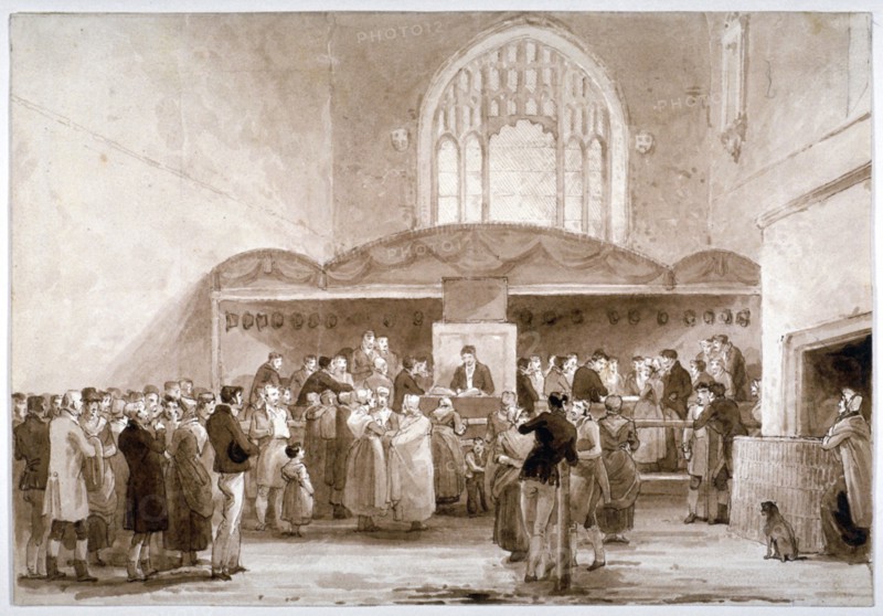Interior view of Guildhall Chapel, City of London, 1817. Artist: George Jones