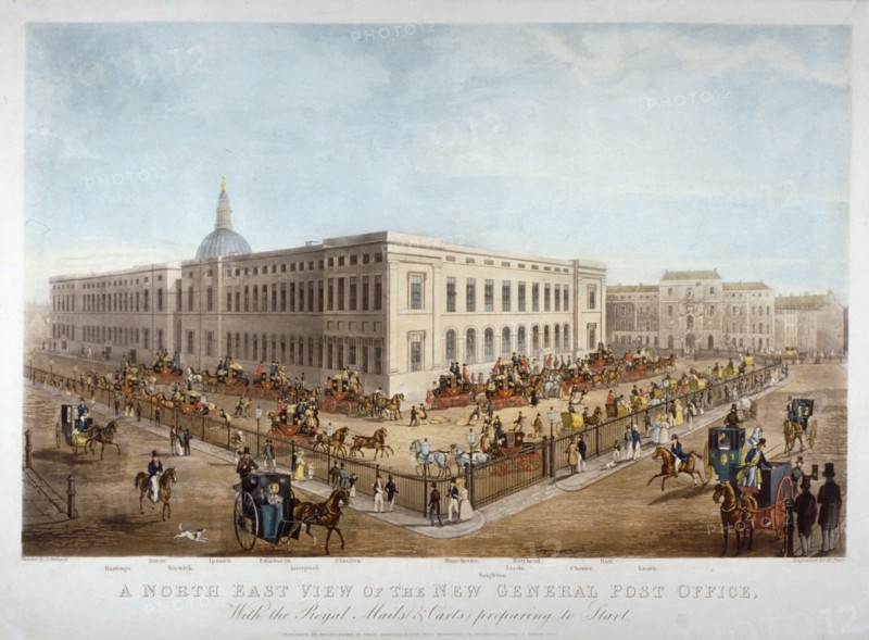 The new General Post Office, City of London, c1830. Artist: Henry Pyall
