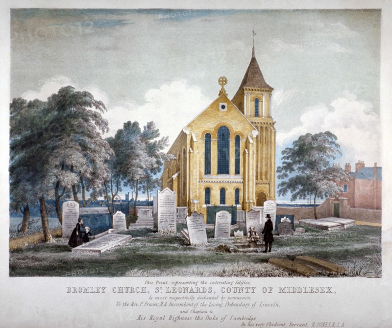 St Leonard's Church, Bromley-by-Bow, London, c1860. Artist: Anon
