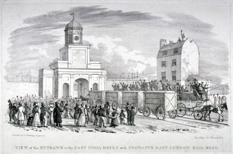East India Docks, London, c1825. Artist: Vear
