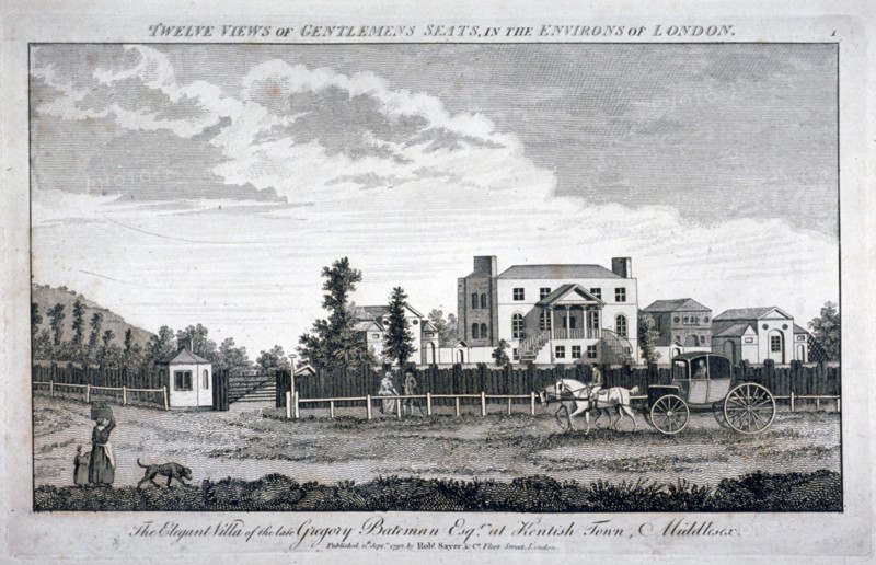 Gregory Bateman's residence on Green Street in Kentish Town, London, 1792. Artist: Anon