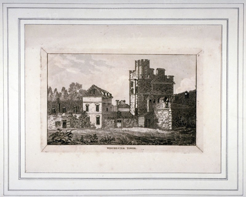 The tower at the Bishop of Winchester's palace, Southwark, London, 1804. Artist: Anon