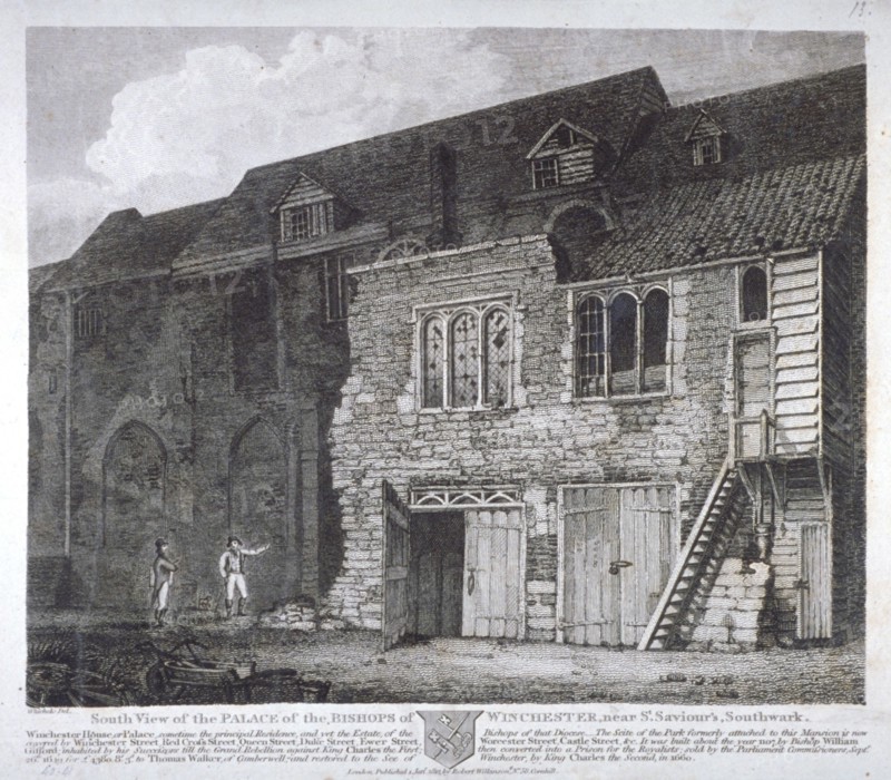 South view of the Bishop of Winchester's palace, Southwark, London, 1812. Artist: Anon